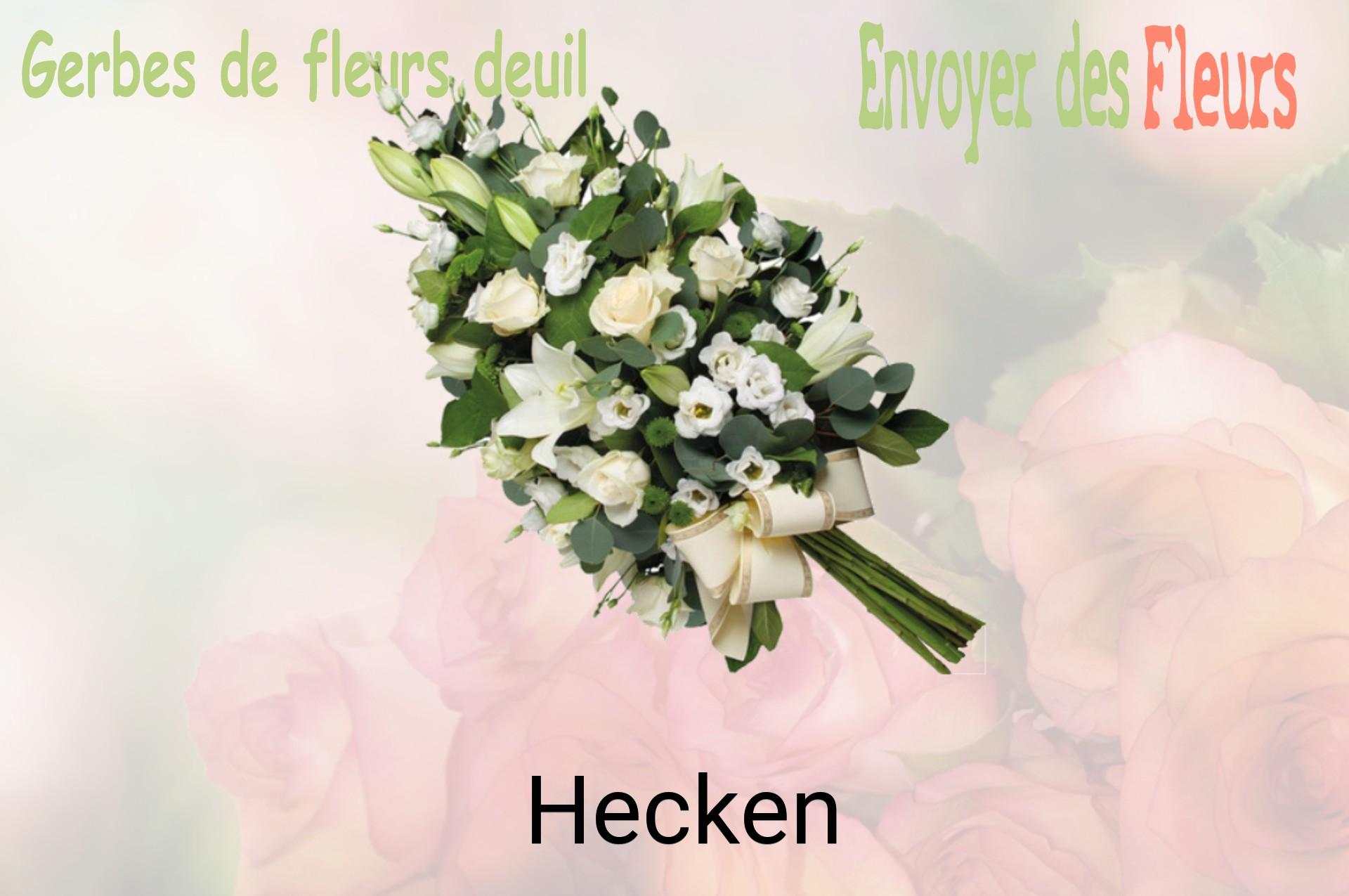 Gerbe de fleurs de deuil livrée à Hecken